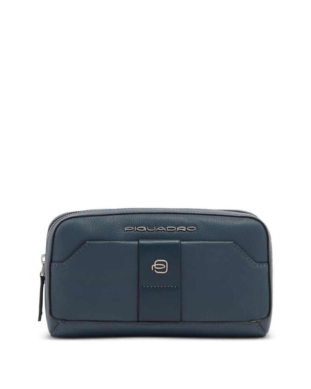Piquadro Blue Logo-Plaque Leather Messenger Bag for men