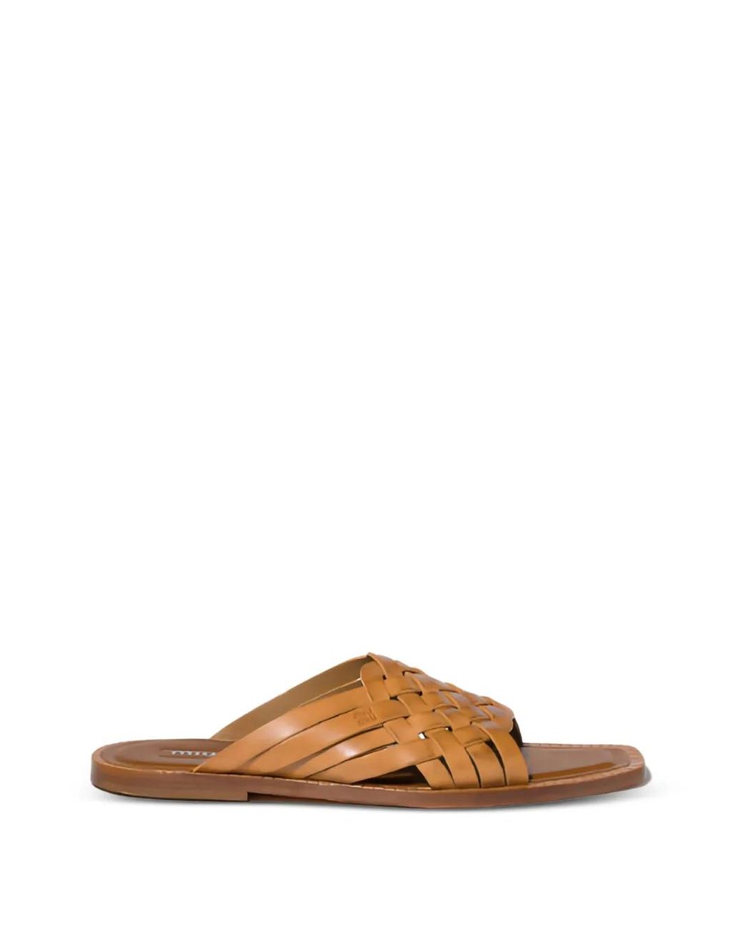Miu Miu Brown Leather Slides