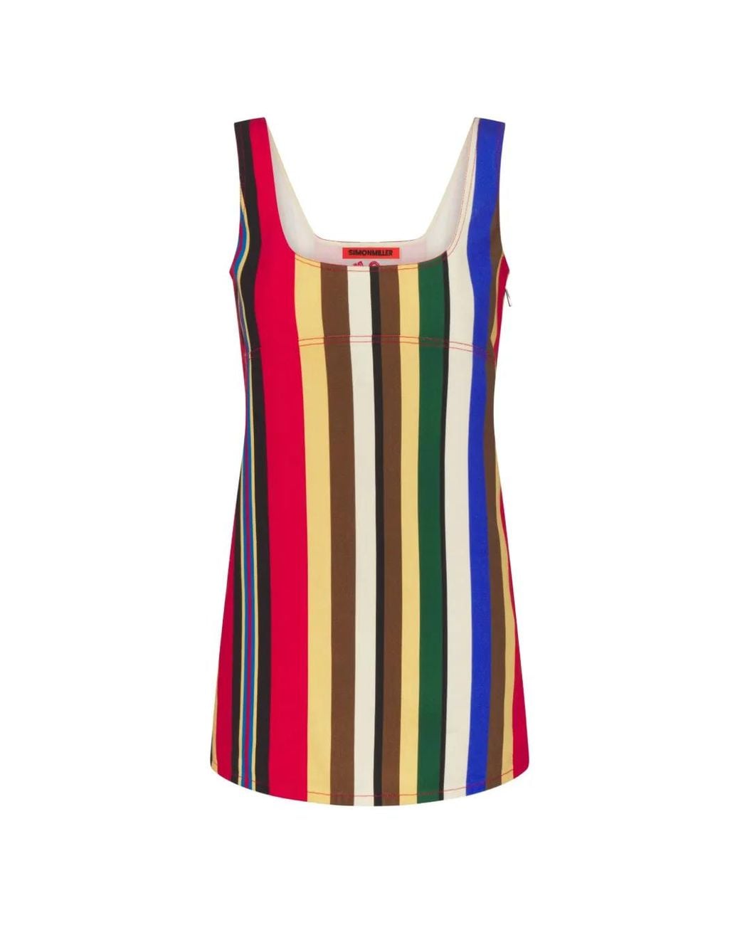 Simon Miller White Sahara Stripe-Print Mini Dress