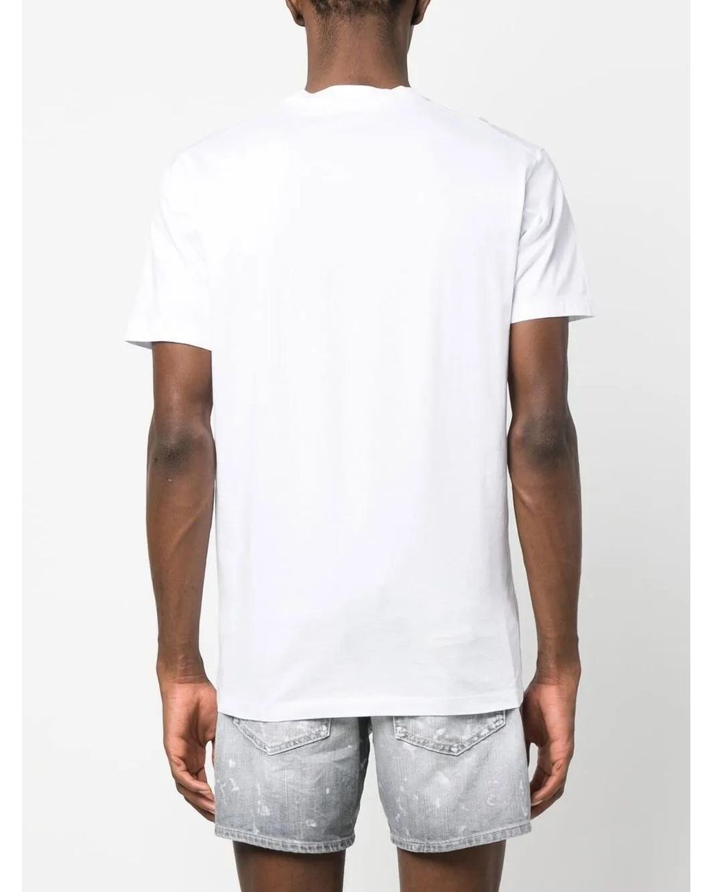 DSquared² White Icon Logo-Print T-Shirt for men