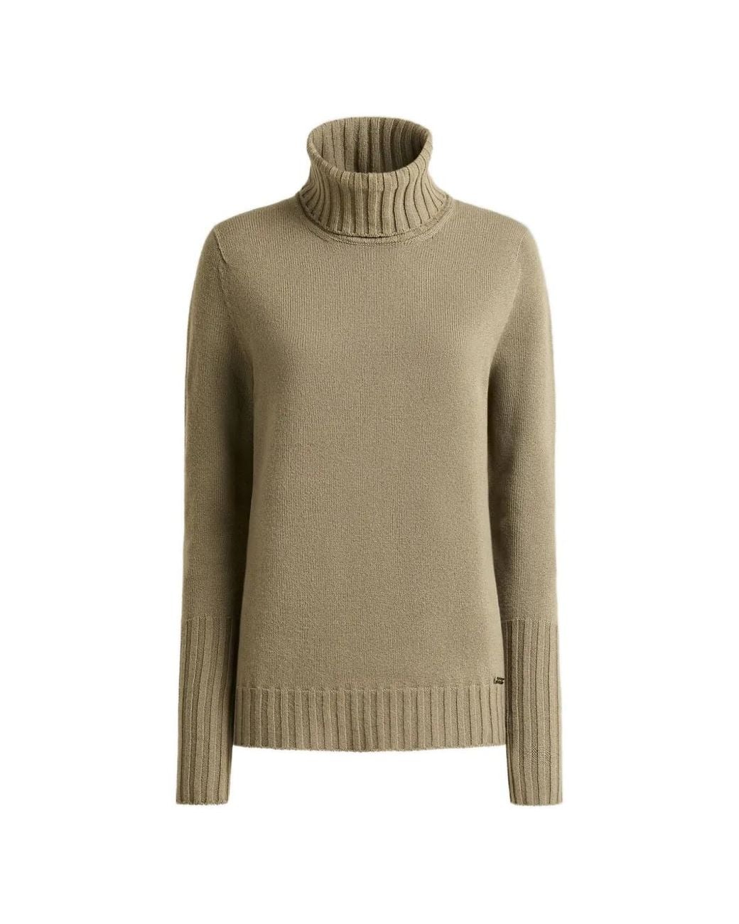 Pull Côtelé À Col Roulé Kiton en coloris Green