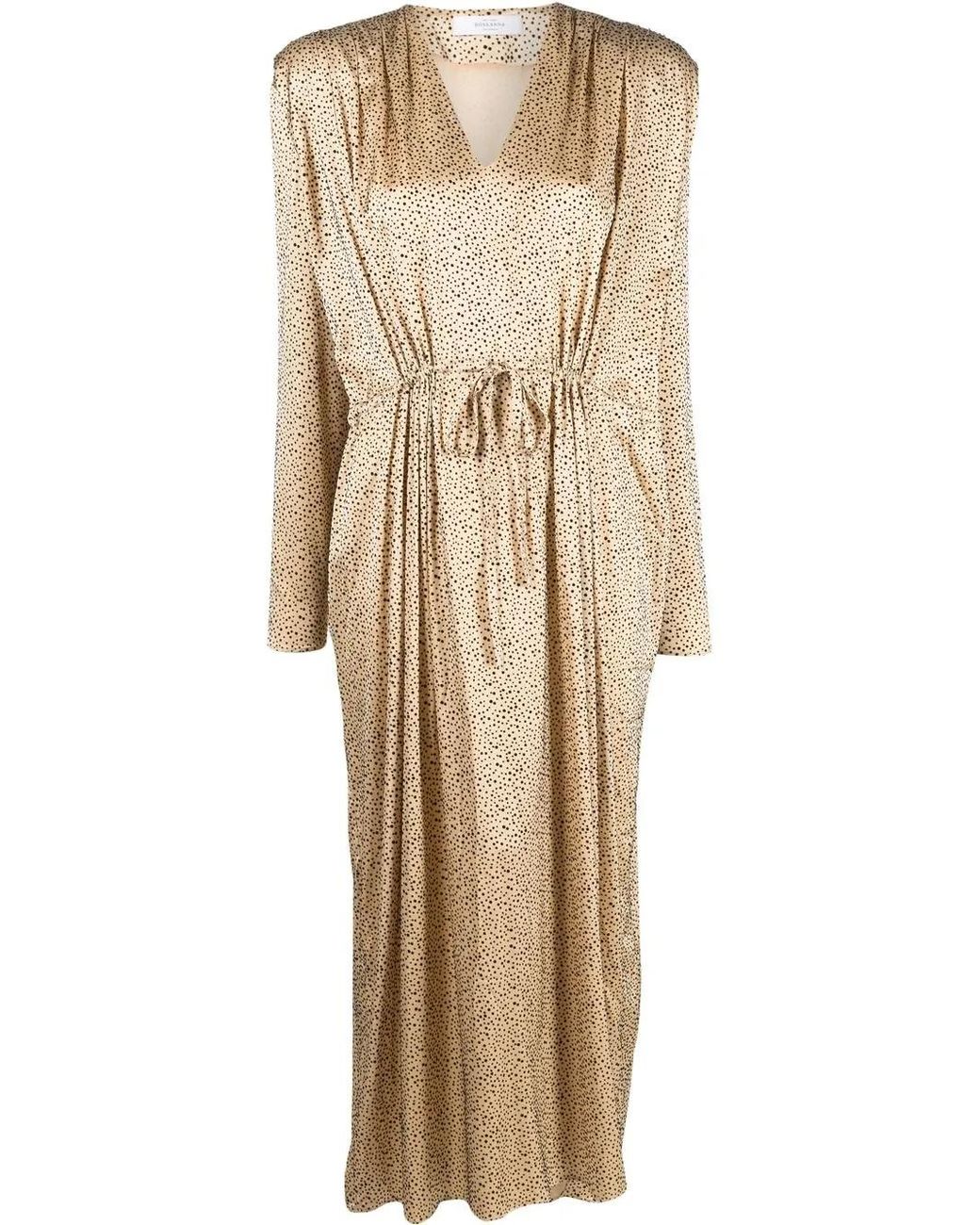Roseanna Natural Floral-Print Tie-Fastening Maxi Dress