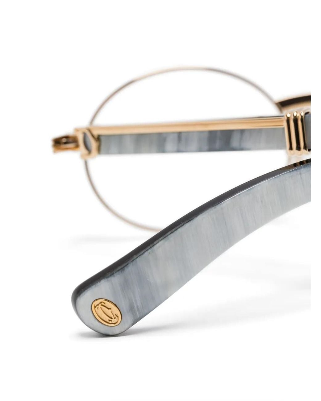 Cartier Natural Oval-Frame Horn Glasses