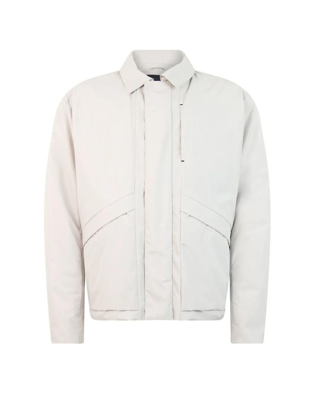 Herno White Button-Fastening Collared Jacket for men