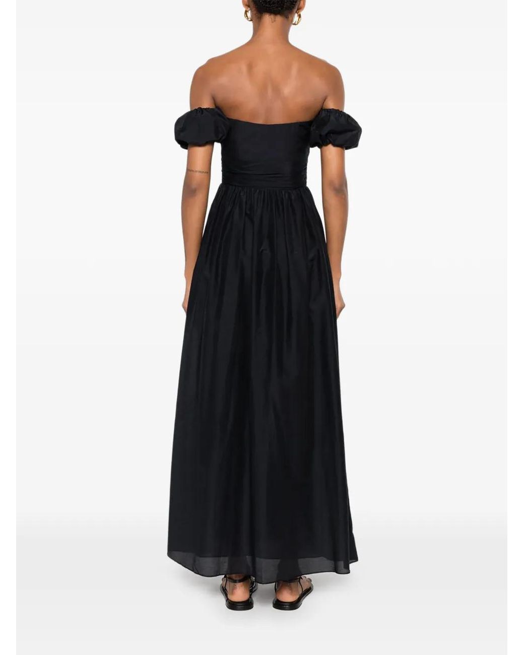 Matteau Black Off Shoulder Midi Dress