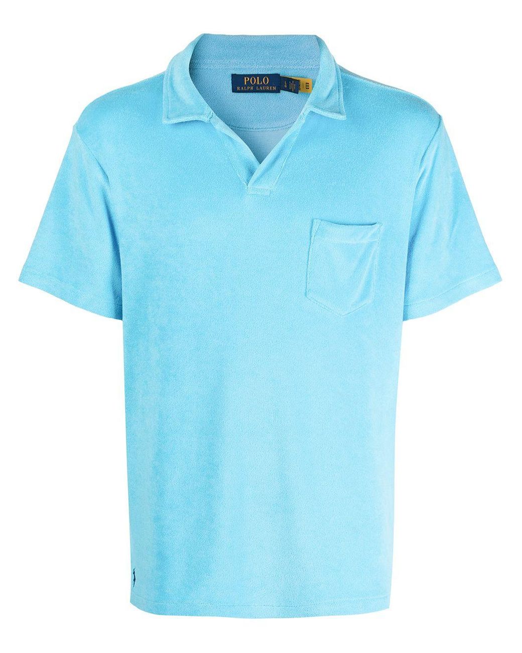 Polo Ralph Lauren Cotton Towelling Polo Shirt in Blue for Men Lyst