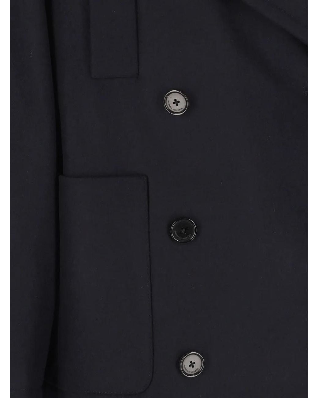 Barena Black Double-Breasted Notched-Lapels Coat