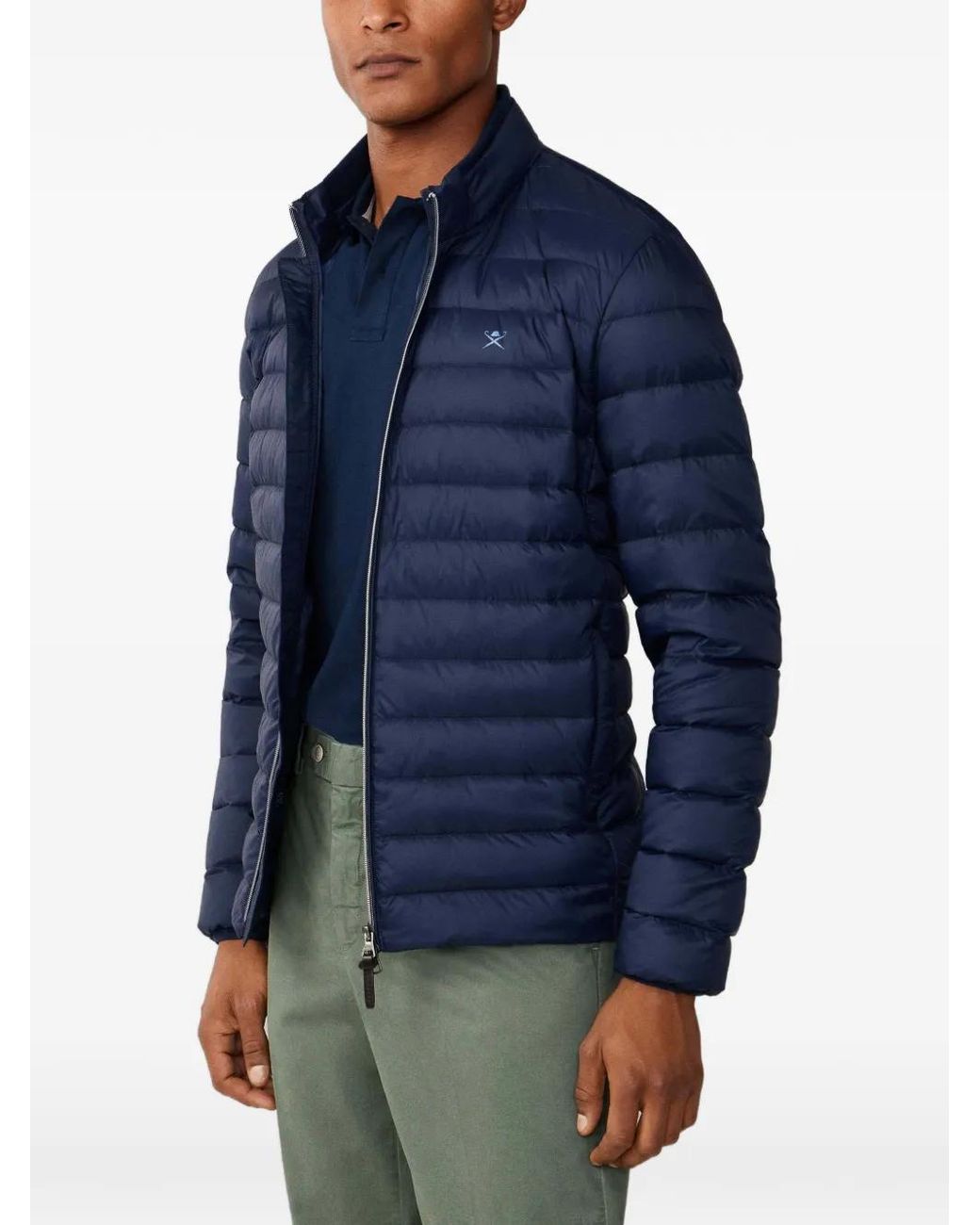 Hackett Blue Quilted-Down Jacket for men