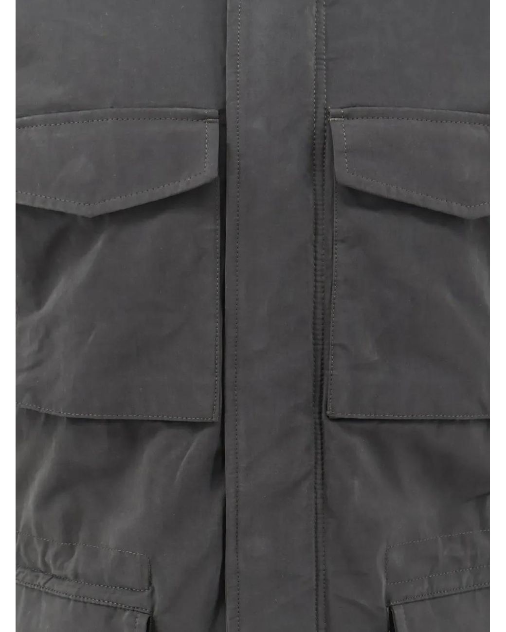 Aspesi Gray Four-Pocket Epaulette Jacket for men