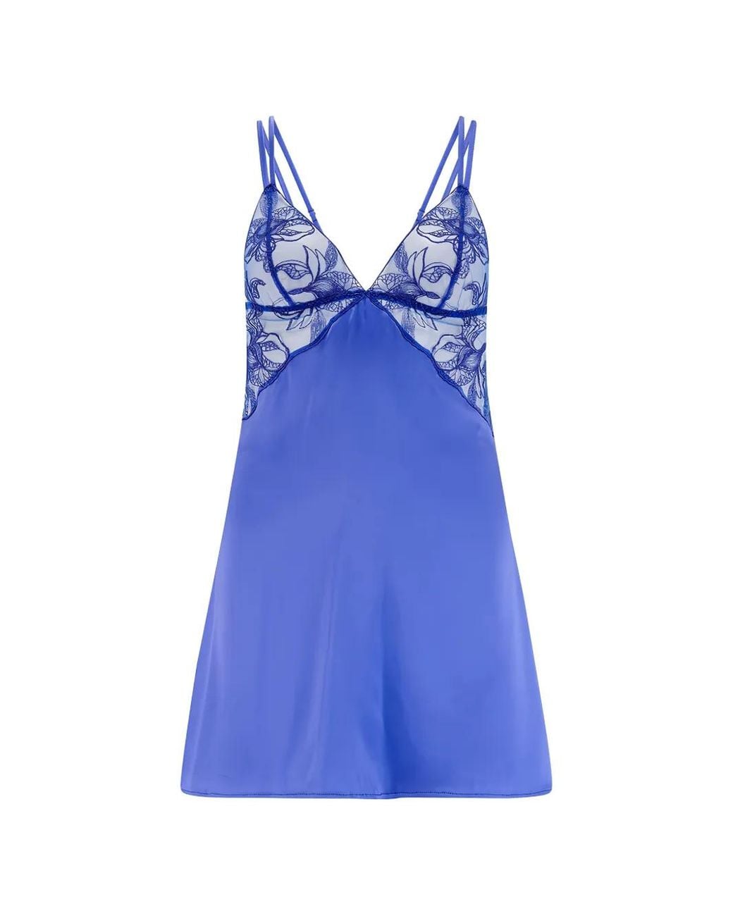 Fleur Of England Blue Iris Silk Babydoll Night Slip
