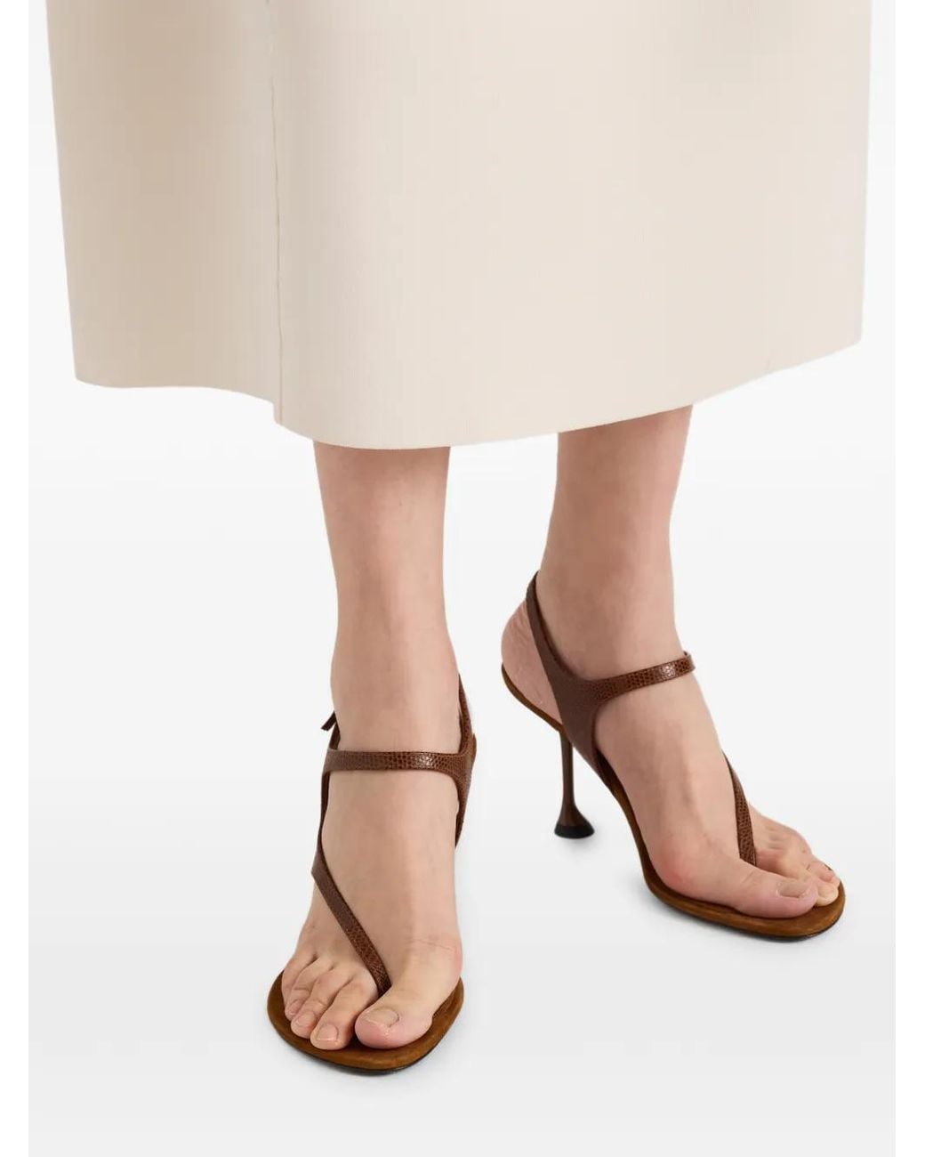 Proenza Schouler Brown Tee 85 Thong Sandals