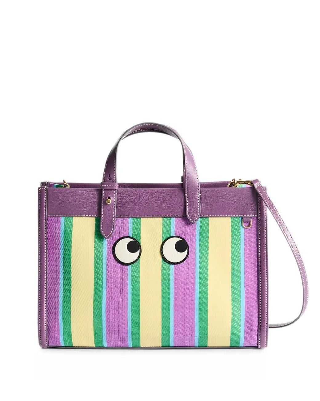 Anya Hindmarch Blue E/W Striped Tote Bag