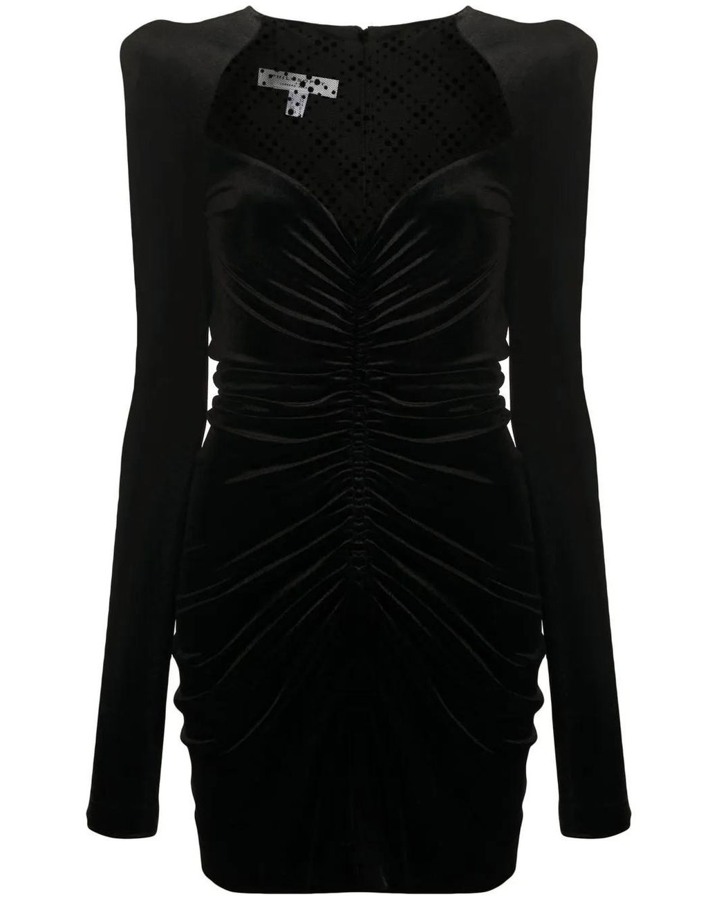 Philosophy Di Lorenzo Serafini Black Ruched Velvet Mini Dress