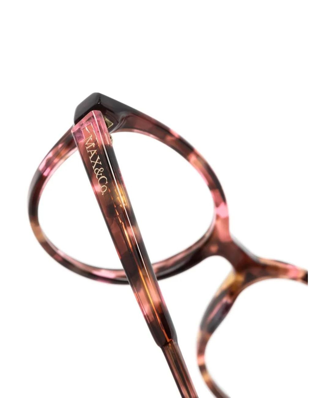 MAX&Co. Brown Tortoiseshell-Effect Round-Frame Glasses