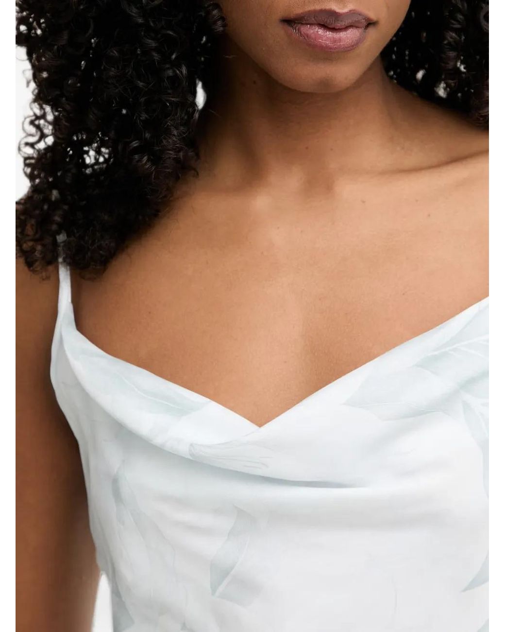 Guess White Satin Midi Dress