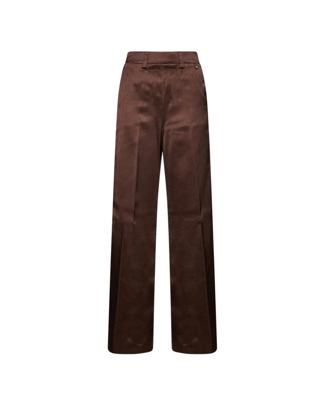 Herno Brown Pressed-Crease Wide-Leg Trousers