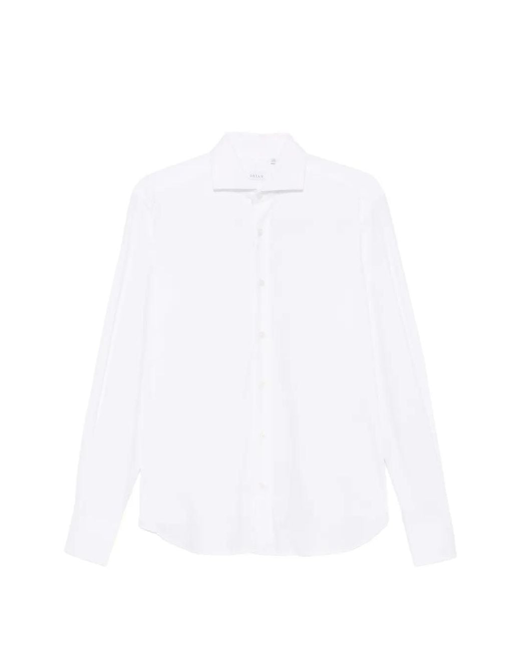 Orian White Spread-Collar Long-Sleeve Shirt for men