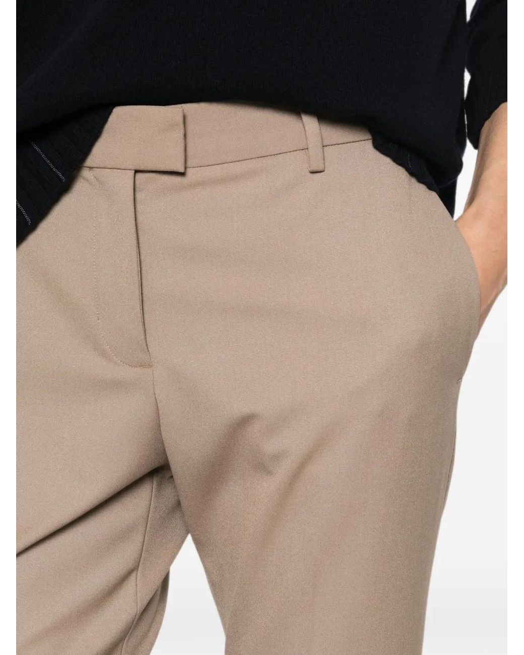 Fabiana Filippi Natural Pressed-Crease Tailored Trousers