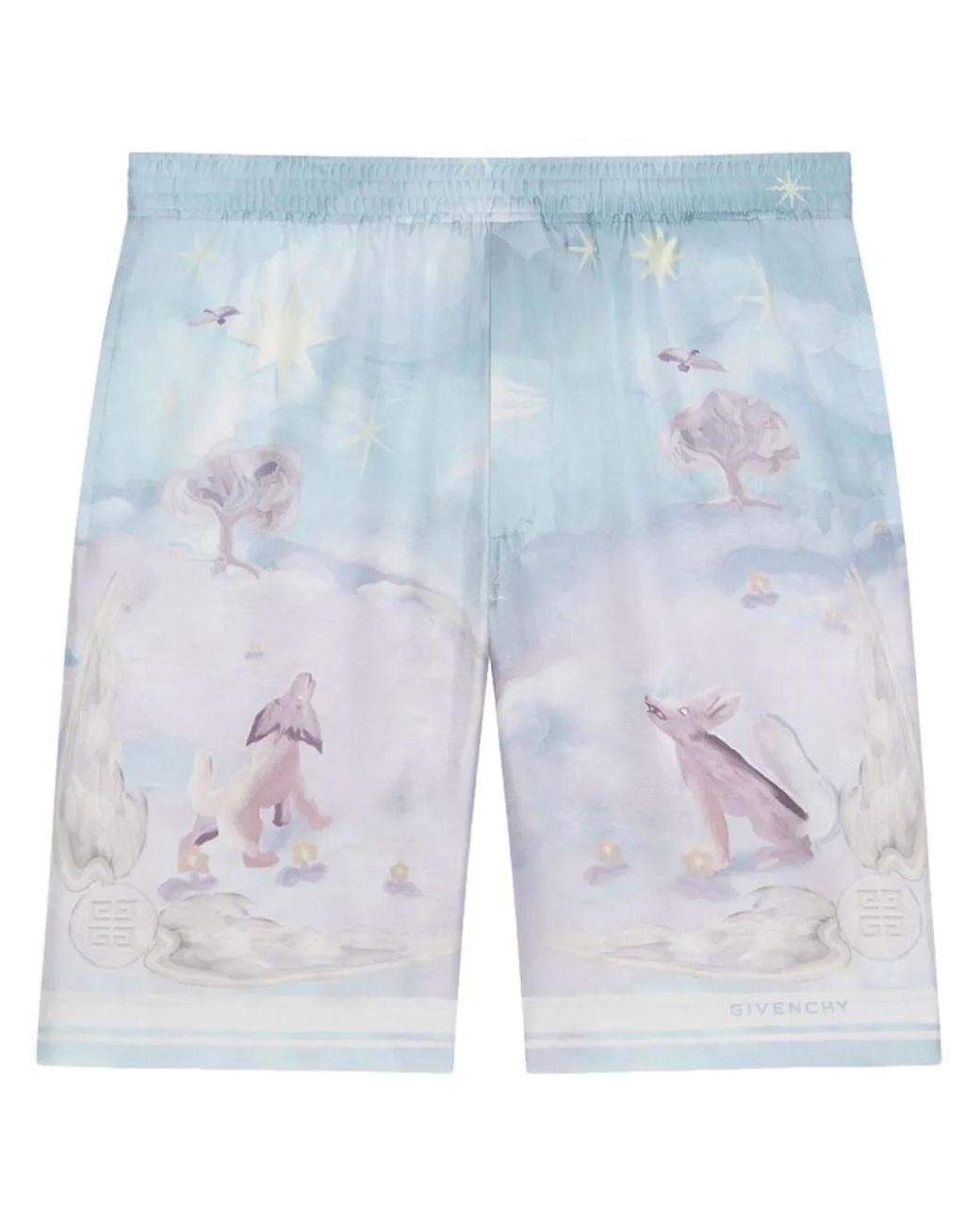 Givenchy Blue Printed Bermuda Shorts for men