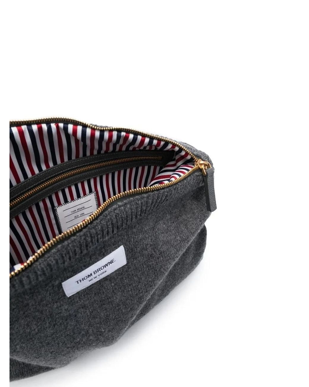 Thom Browne Gray 4-Bar Stripe Crossbody Bag