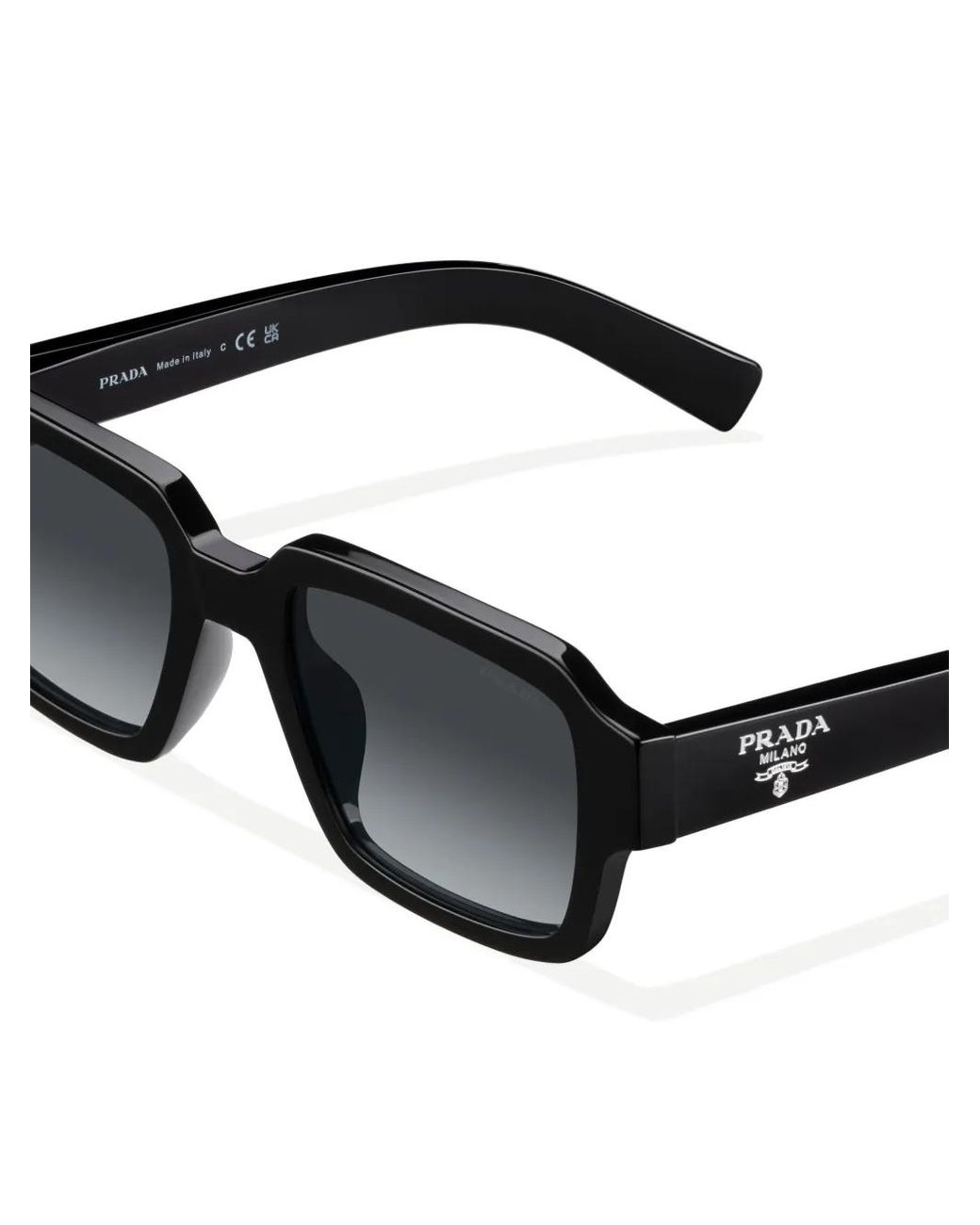 Prada Sonnenbrille Mit Eckigem Gestell in Black für Herren