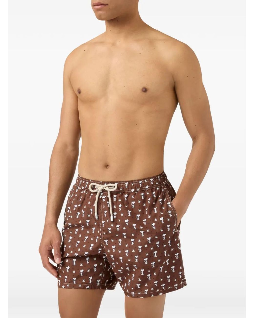 Mc2 Saint Barth Red Lighting Micro Swim Shorts With Snoopy Print Special Edition for men
