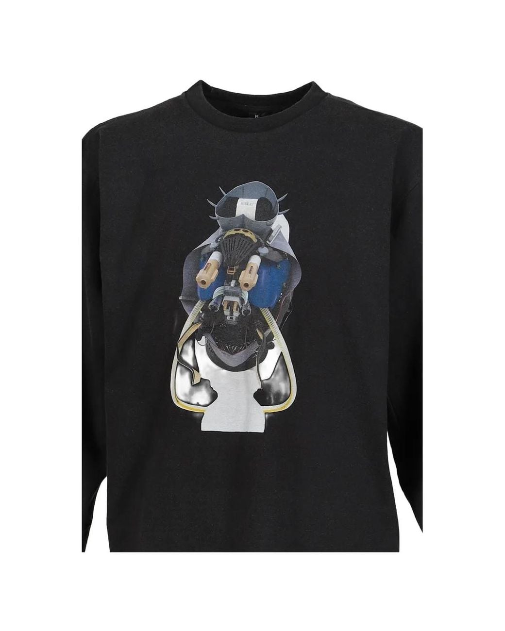 SHT Black Toby Graphic-Print Long-Sleeve T-Shirt for men