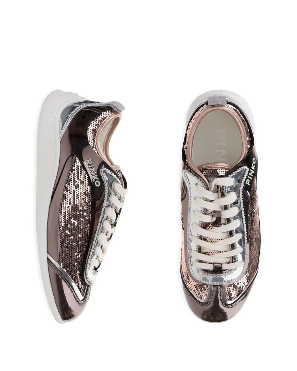 Pinko Multicolor Sequin Leather Sneakers