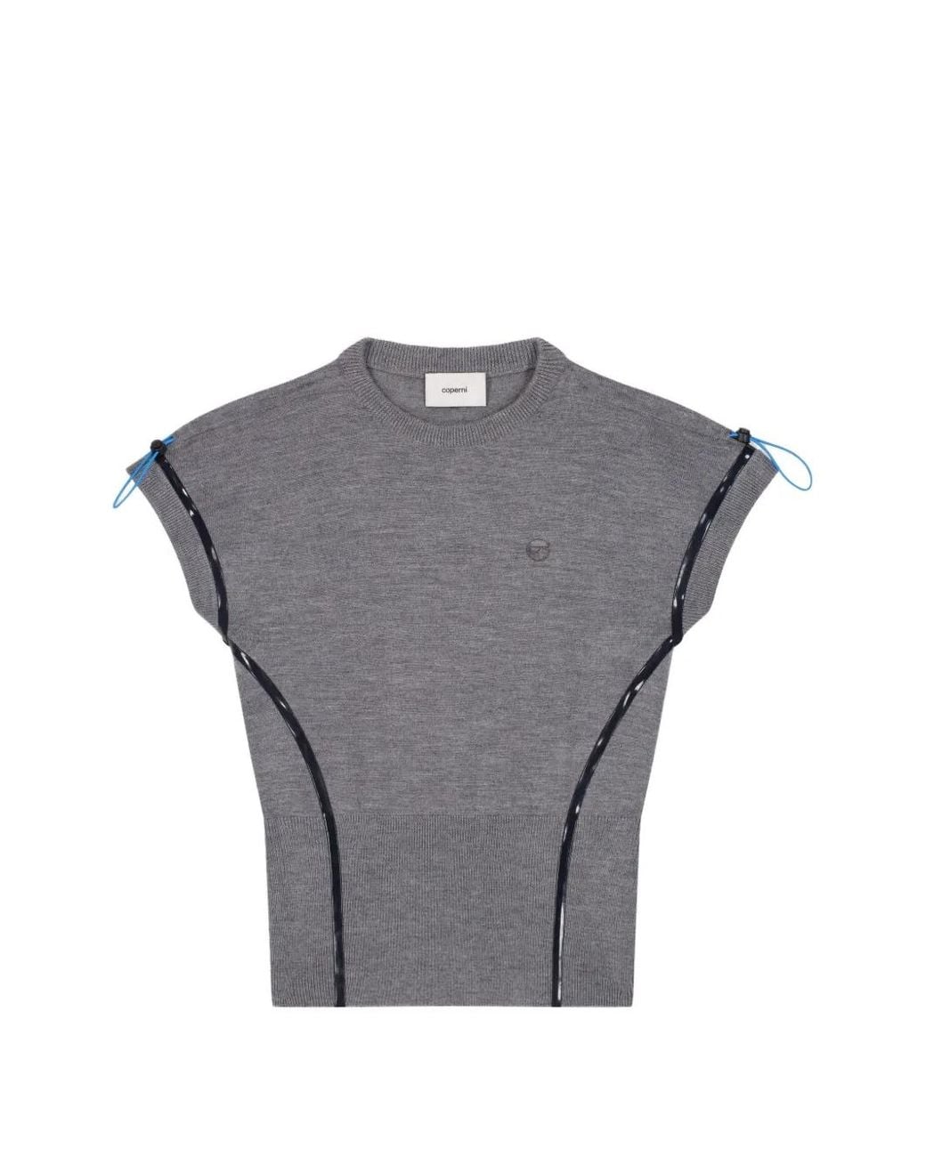 Coperni Gray Cap-Sleeves T-Shirt