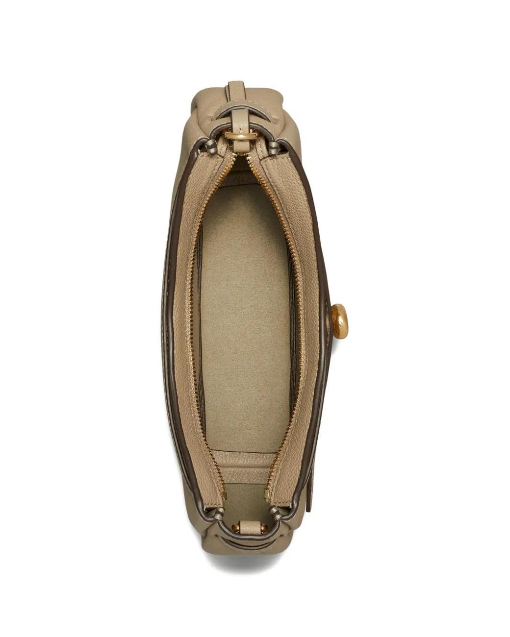 Tory Burch Natural Romy Zip Top Crossbody Bag