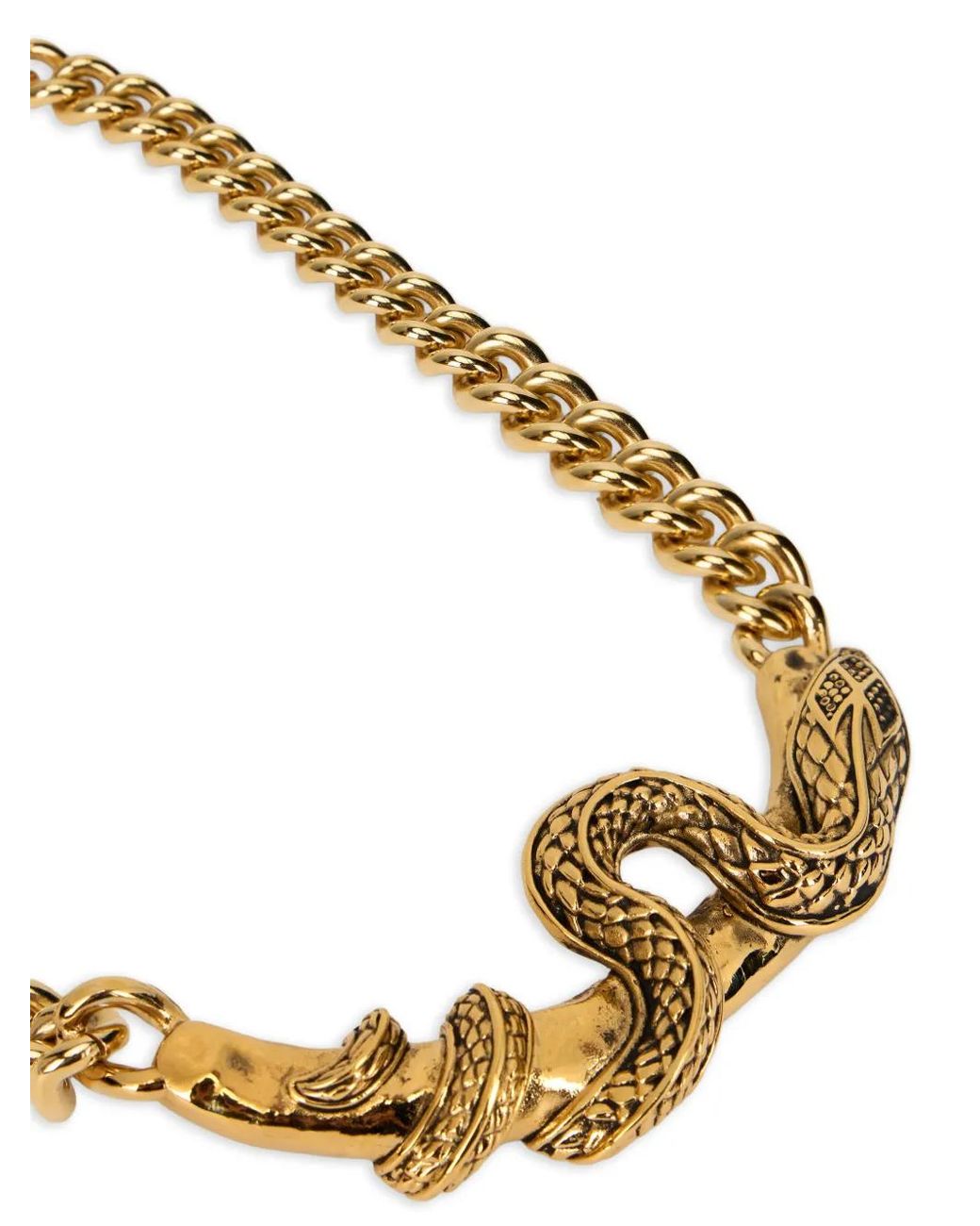 Roberto Cavalli Metallic Collier En Chaîne Serpentine