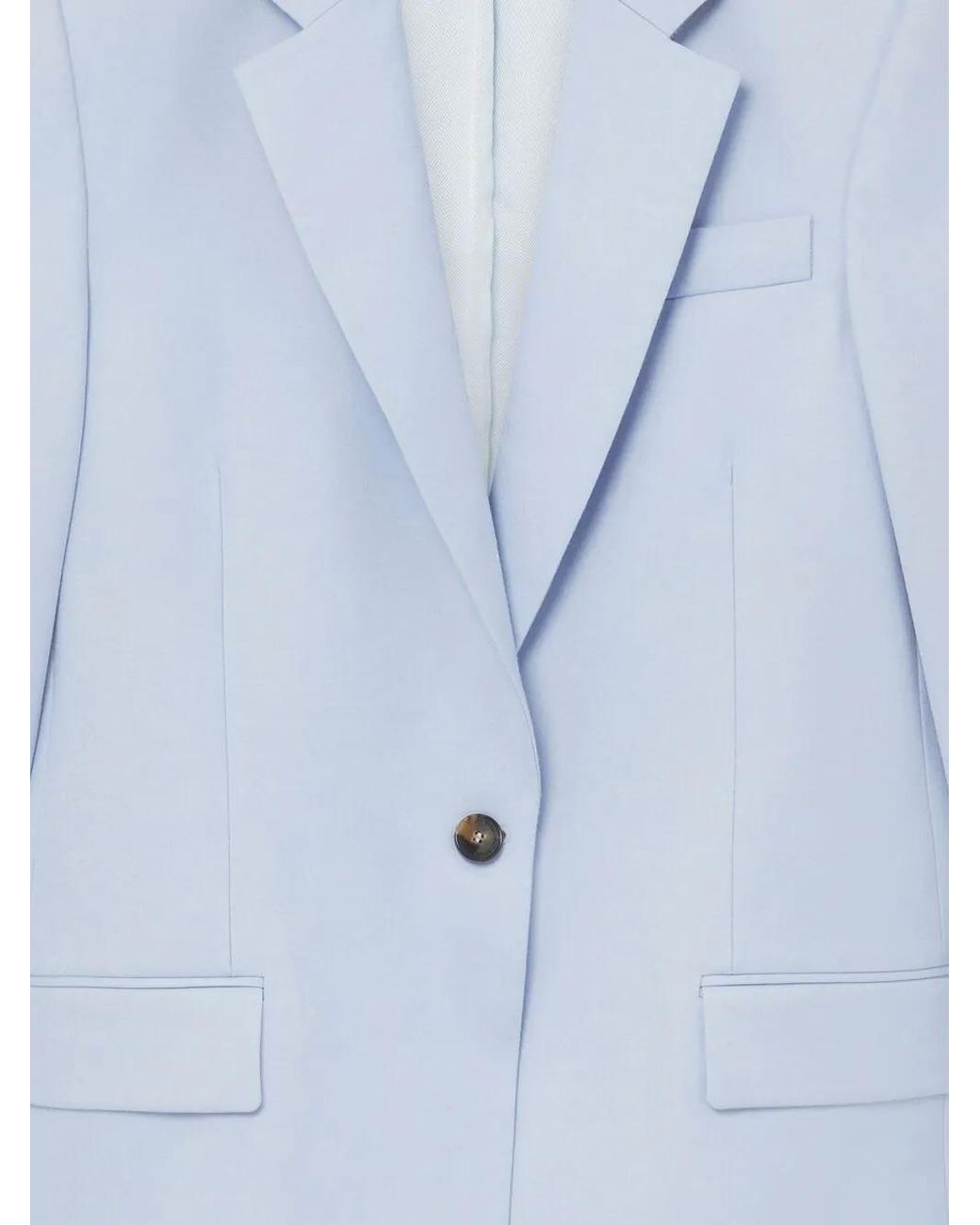 Stella McCartney Blue Flannel Single-Breasted Blazer