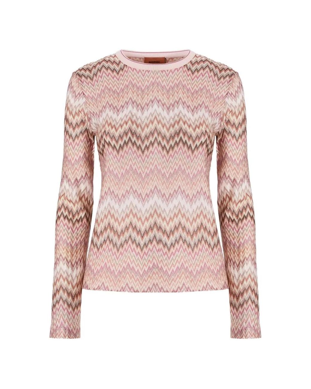 Missoni Pink Pull Manches Longues En Viscose À Motif Serpent