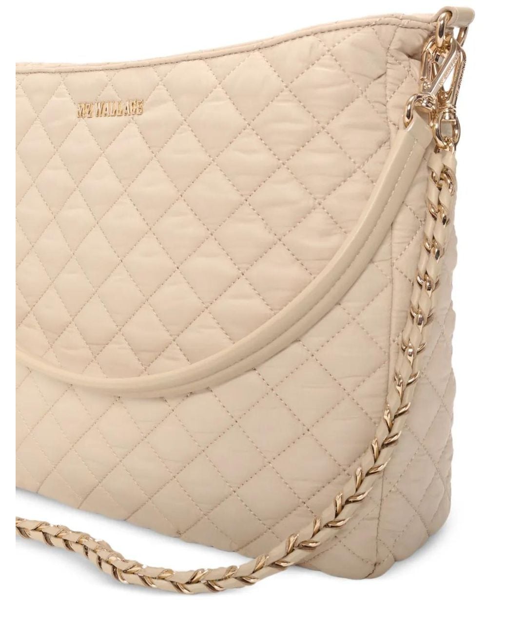 MZ Wallace White Buff Quilted Shoulder Bag