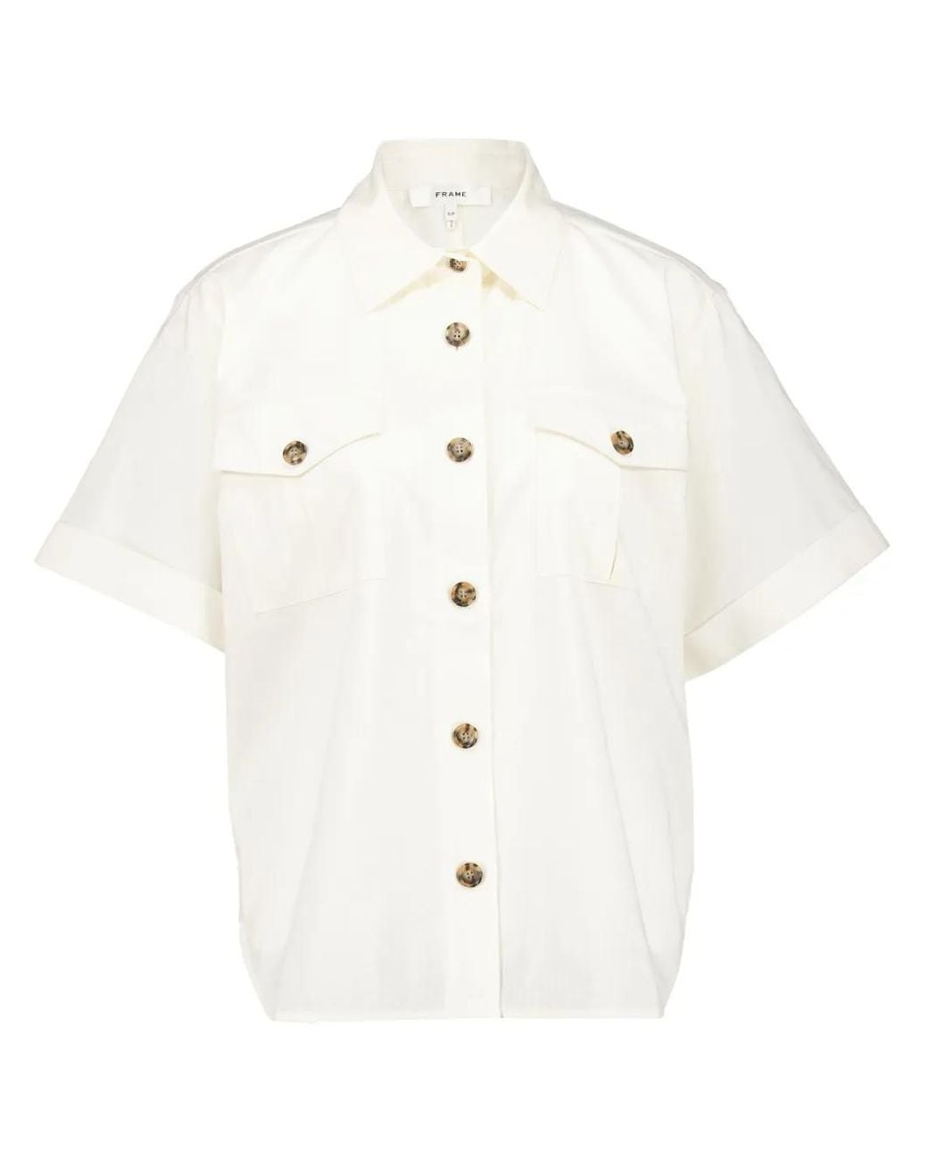 FRAME White Patch-Pocket Cotton Shirt