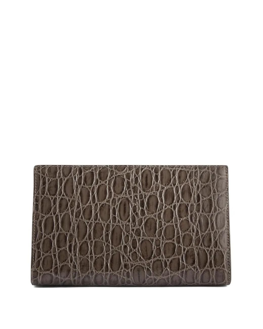 Giuseppe Zanotti Brown Annhita Crocodile-Embossed Clutch Bag