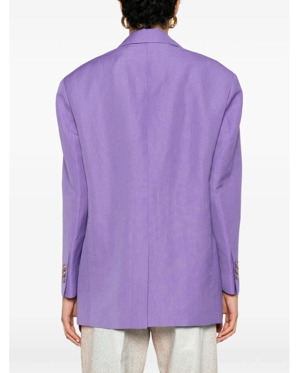 Versace Purple Peak-Lapel Single-Breasted Blazer