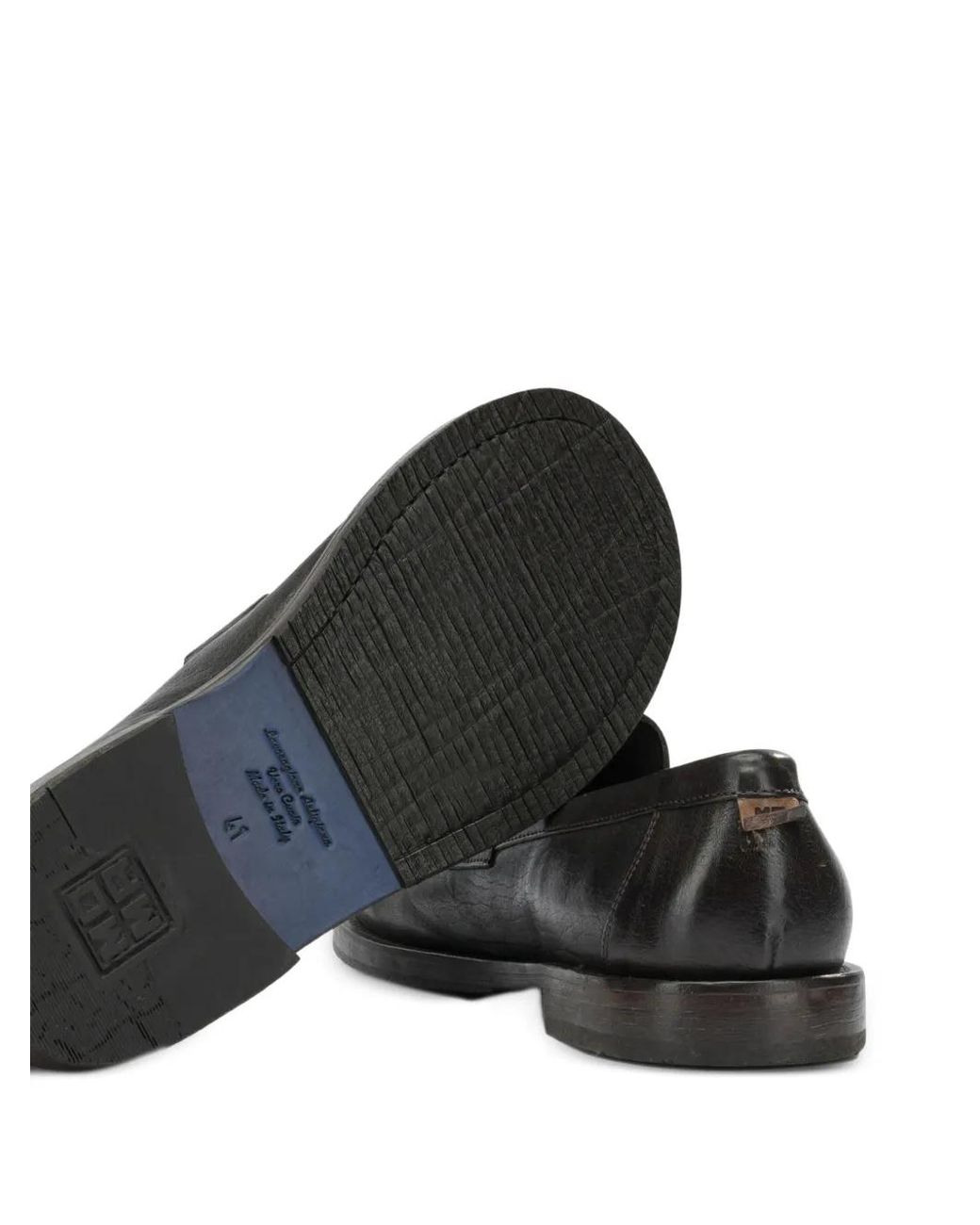 Moma Black Leather Loafers for men