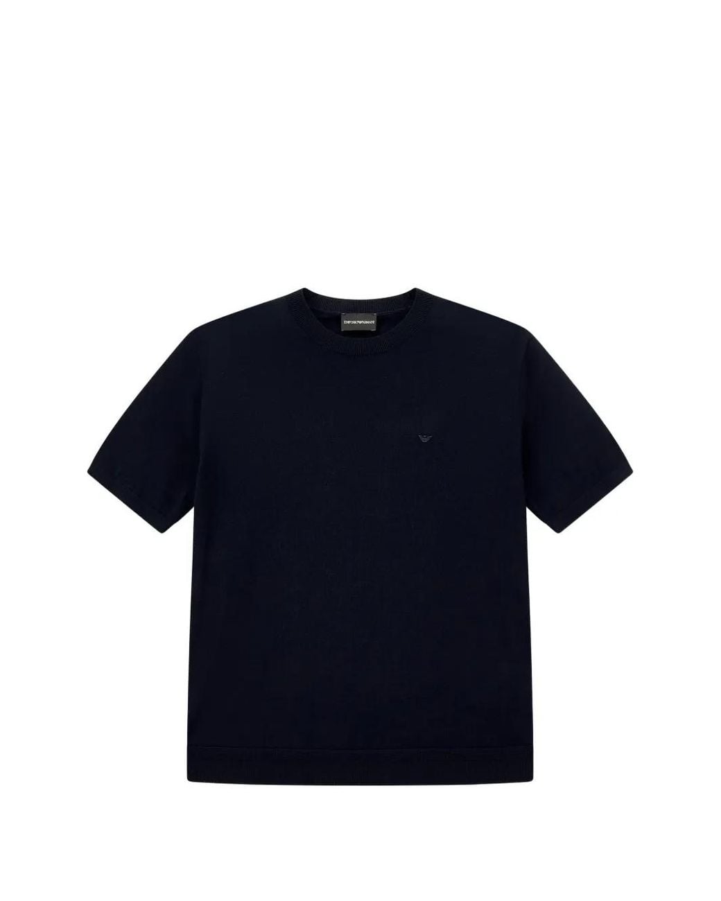 Emporio Armani Blue Short-Sleeved Wool T-Shirt for men