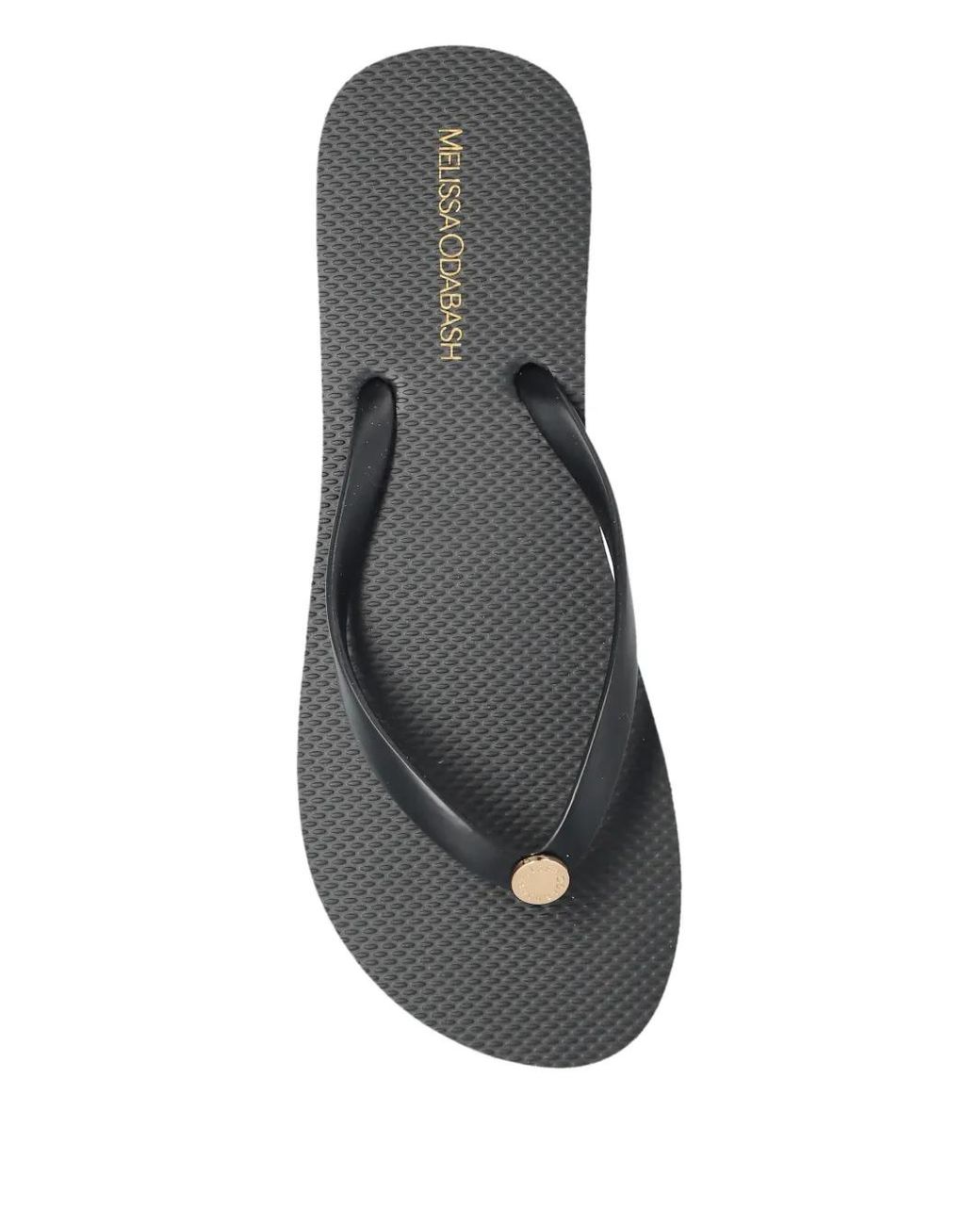 Melissa Odabash Black Logo-Detail Flip Flops