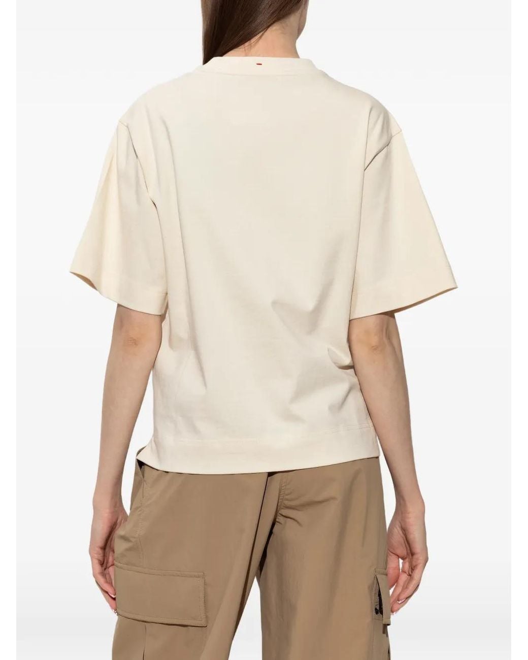 Moncler White T-Shirt À Imprimé Graphique