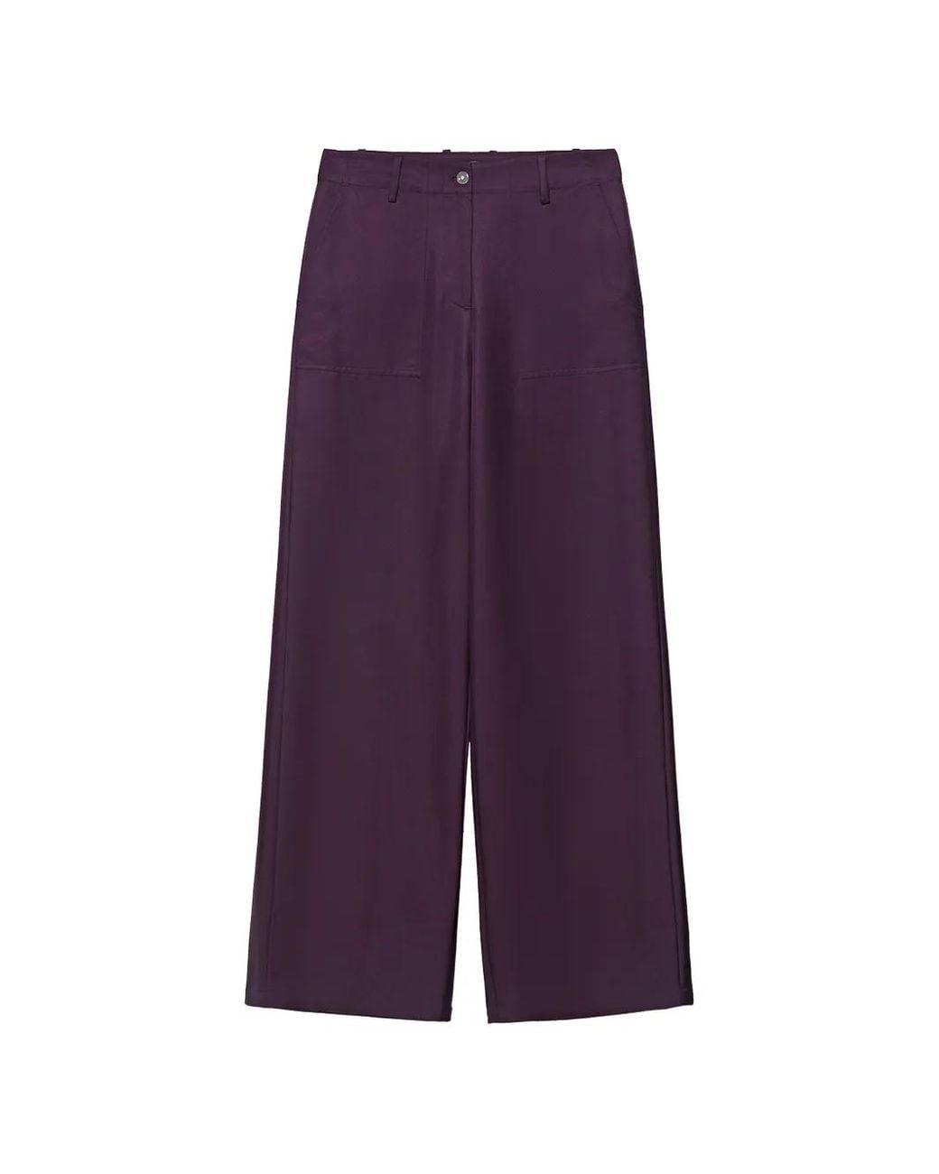 Shanghai Tang Purple Flared-Leg Trousers