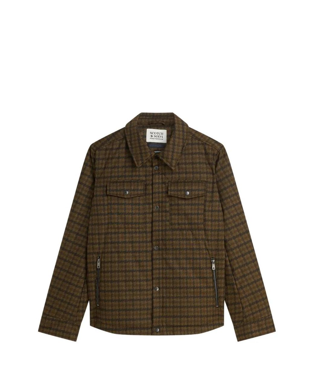 Scotch & Soda Brown Doudoune À Carreaux for men