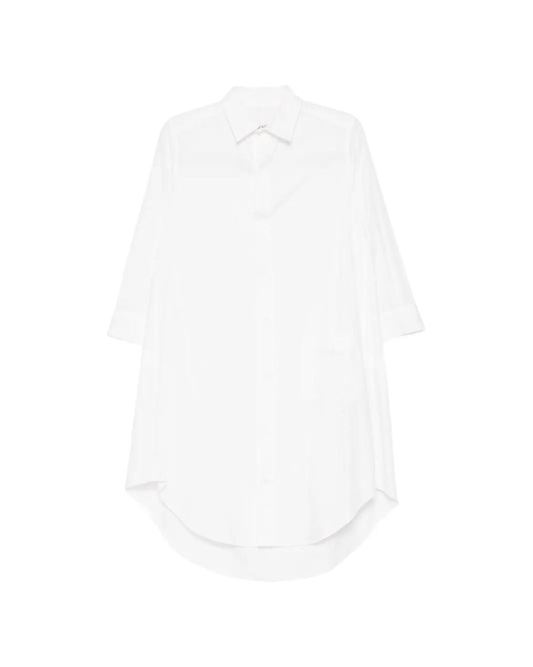 Yohji Yamamoto White Cotton Broadcloth Balloon Shirt