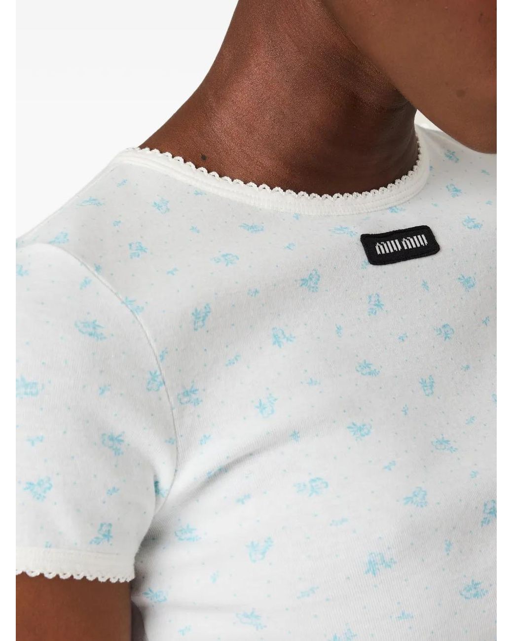 Miu Miu White Cotton T-Shirt