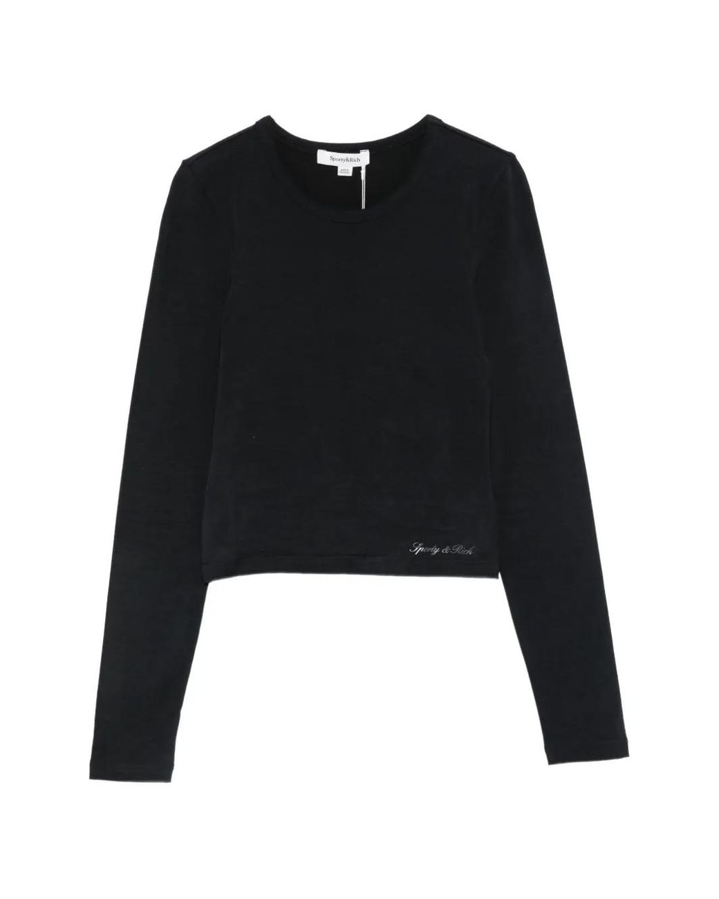 Sporty & Rich Black Vaina Long-Sleeve T-Shirt