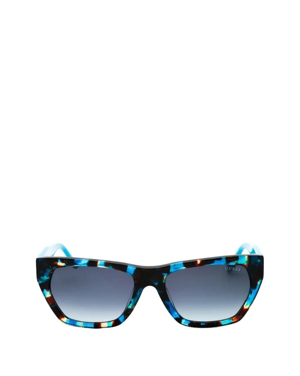 GUESS EYEWEAR Blue Tortoiseshell-Effect Rectangle-Frame Sunglasses