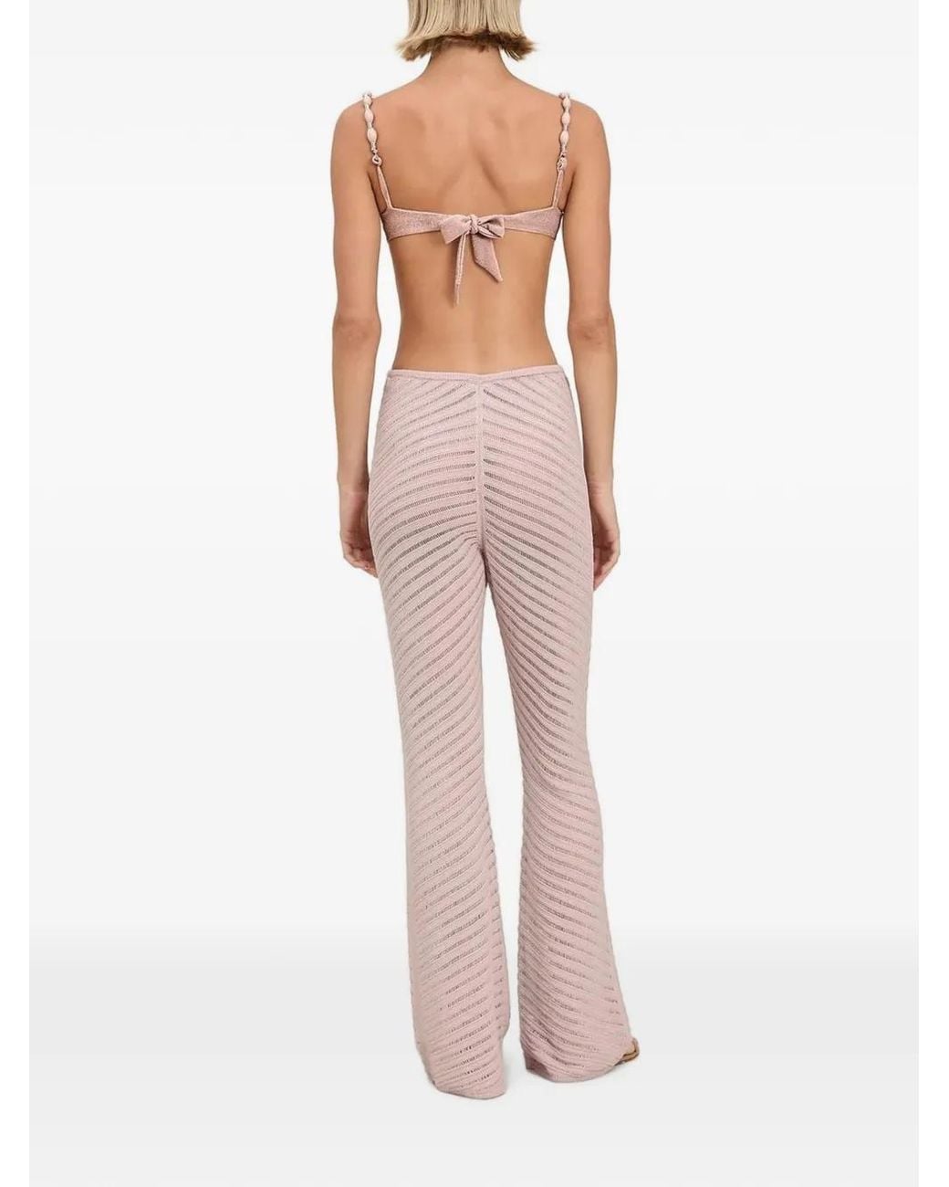Devon Windsor Pink Camille Flared Knit Trousers