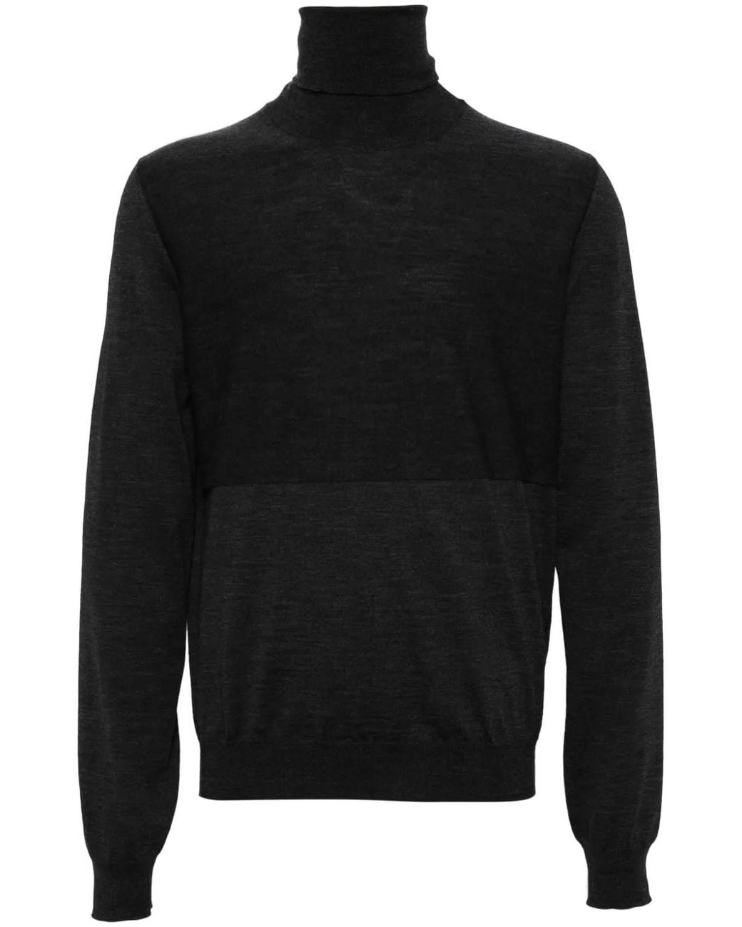 Jil Sander Black Merino Wool Jumper for men