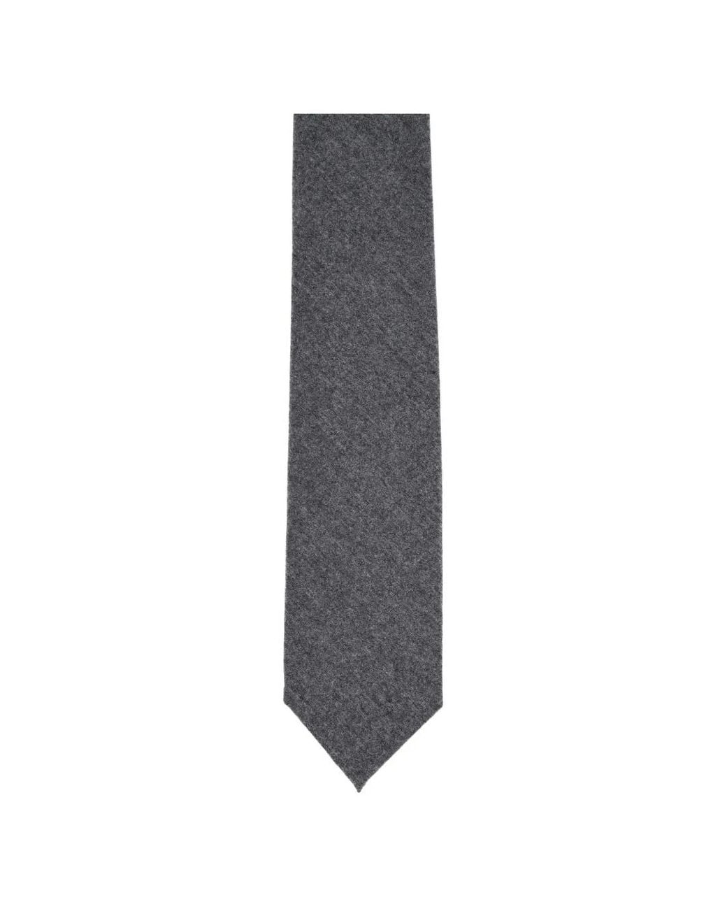 Barba Napoli Gray Melange-Effect Pointed-Tip Tie for men